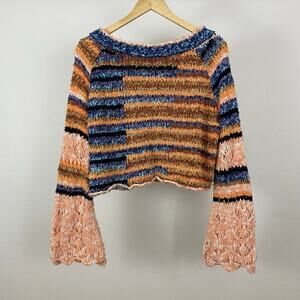 Free People Butterfly Knit Pullover - Blue Honey Combo - Medium?